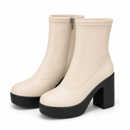 Women's Platform Chunky Heel Boots for Autumn and Winter