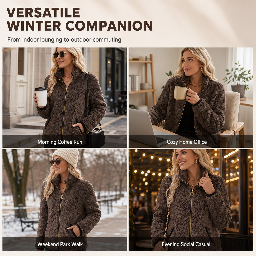 🧥 Easy On/Off, Effortless Layering | Women's Casual Zip-Up Cardigan Jacket