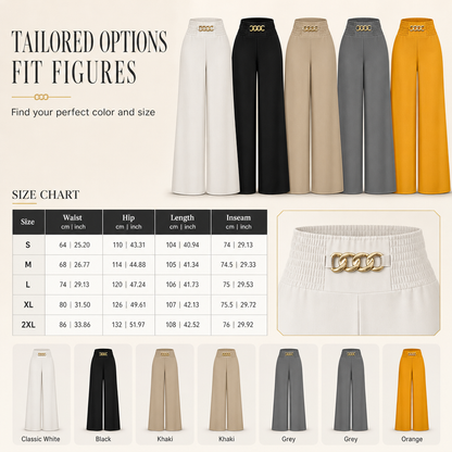 Women's Casual High-Waisted Wide-Leg Pants