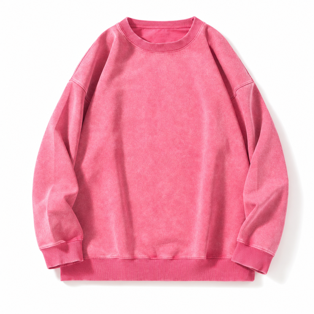 🧥 Faded Retro Charm, Substantial Structured Comfort | Unisex Vintage Washed Heavyweight Crewneck Pullover Sweatshirt