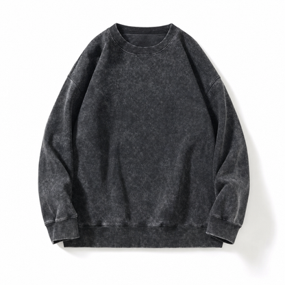 🧥 Faded Retro Charm, Substantial Structured Comfort | Unisex Vintage Washed Heavyweight Crewneck Pullover Sweatshirt