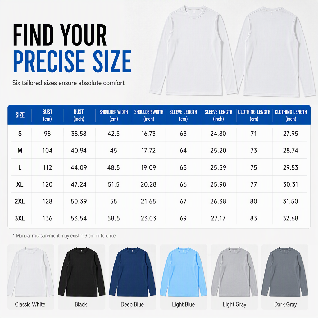 💨 Stay-Dry Freshness, Easy Everyday Comfort | Men's Quick-Dry Crew Neck Long Sleeve Shirt