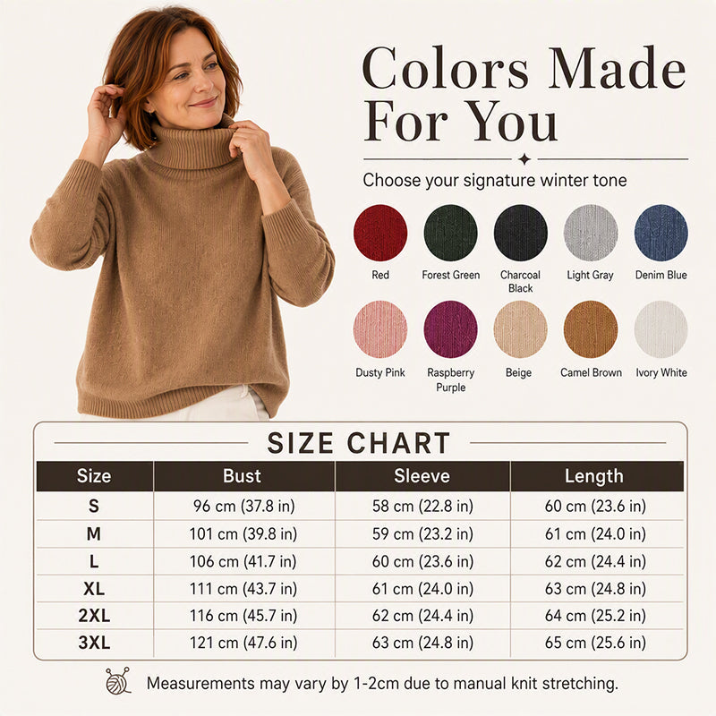 ✨ Women's Turtleneck Knit Sweater: Soft Touch & Flattering Fit 🍂