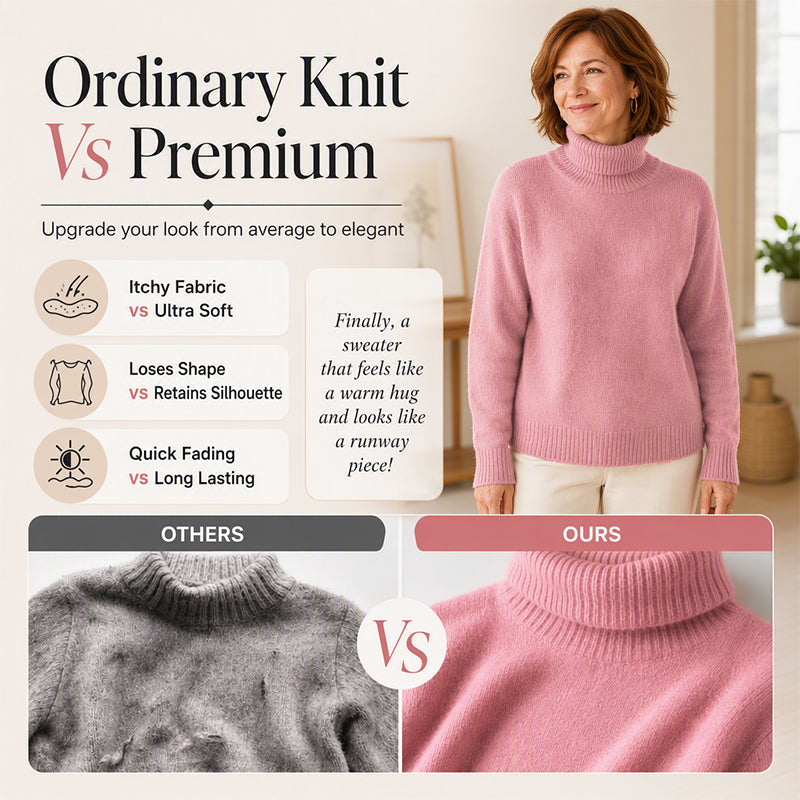 ✨ Women's Turtleneck Knit Sweater: Soft Touch & Flattering Fit 🍂