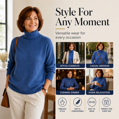 ✨ Women's Turtleneck Knit Sweater: Soft Touch & Flattering Fit 🍂