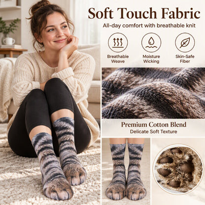 Unisex Adult & Kids Animal Paw Crew Socks