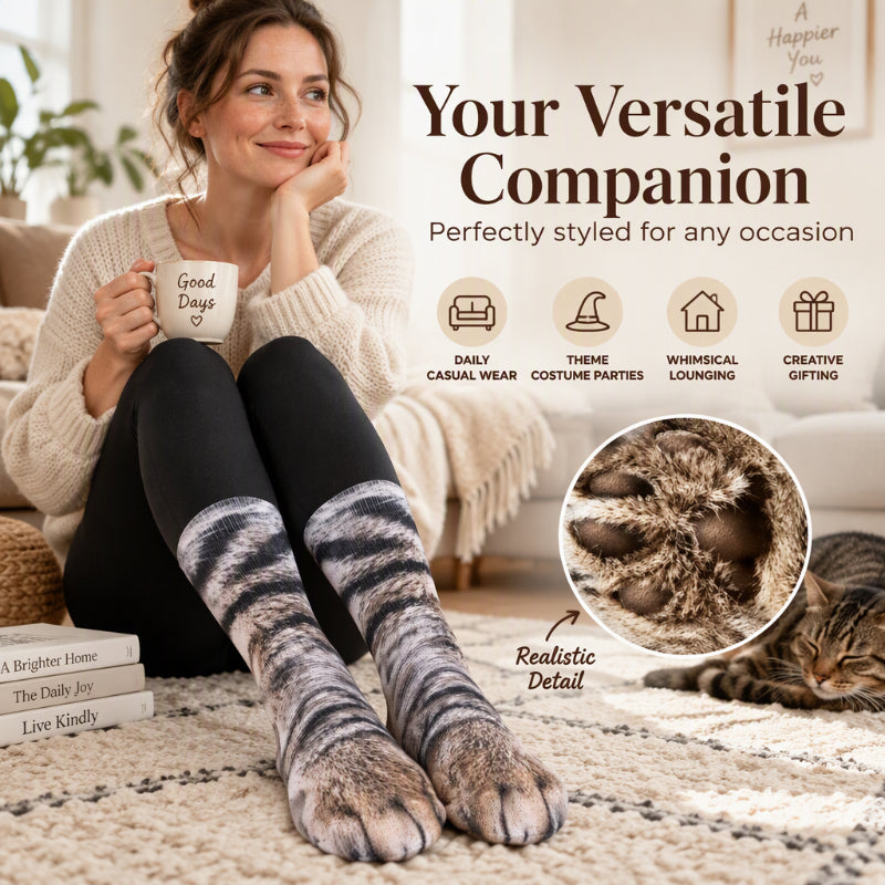 Unisex Adult & Kids Animal Paw Crew Socks