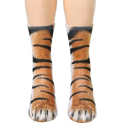 Unisex Adult & Kids Animal Paw Crew Socks