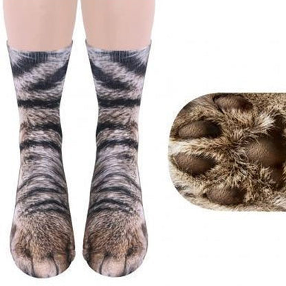 Unisex Adult & Kids Animal Paw Crew Socks