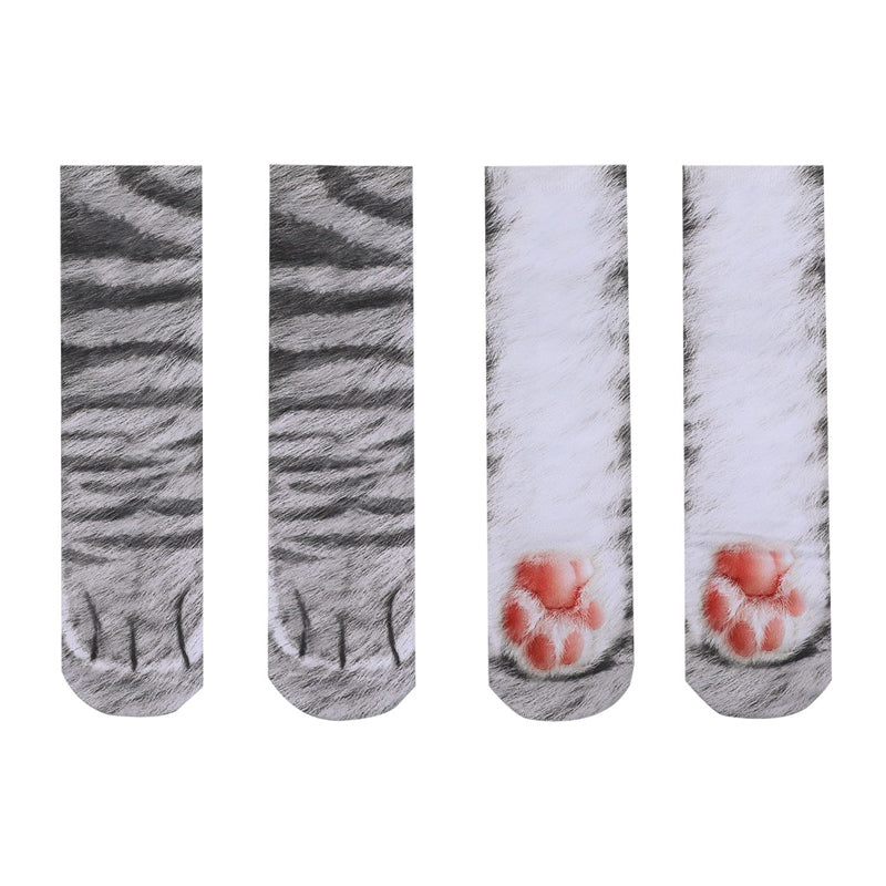 Unisex Adult & Kids Animal Paw Crew Socks