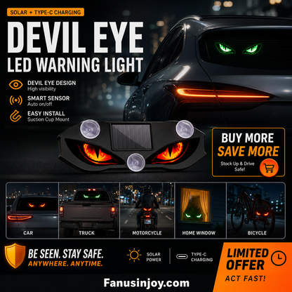 🚗👀Catch all eyes & boost driving safety-Solar Powered LED Car Warning Light