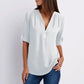 Women's V-neck Zipper Plus Size Long-sleeved Chiffon Shirt🔥Buy 2 Automatic 10% Off🔥