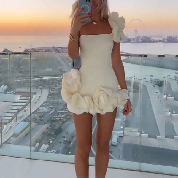 ❣️FREE SHIPPING🌸Ruffled floral bodice sheath dress