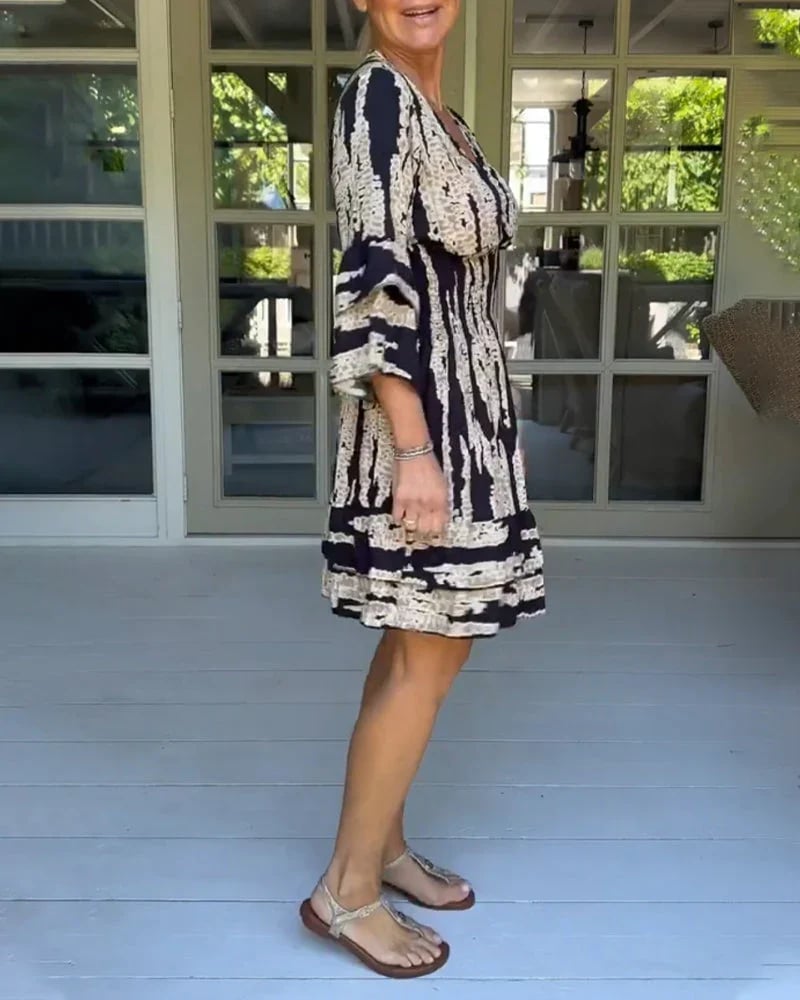 🔥HOT SALE 49% OFF🔥V Neck Three Quarter Sleeve Dress