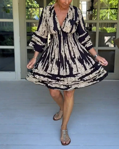🔥HOT SALE 49% OFF🔥V Neck Three Quarter Sleeve Dress