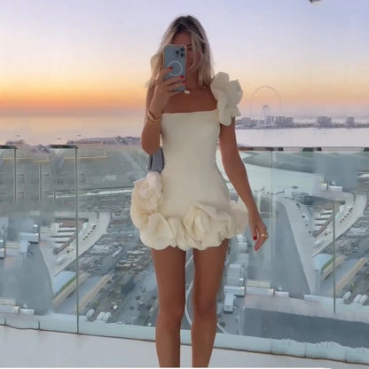 ❣️FREE SHIPPING🌸Ruffled floral bodice sheath dress