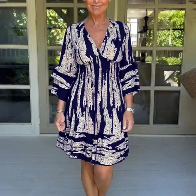 🔥HOT SALE 49% OFF🔥V Neck Three Quarter Sleeve Dress
