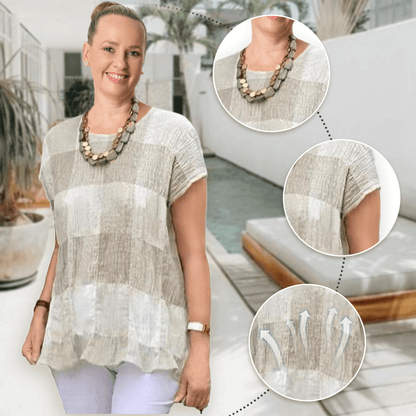 🌈Summer new stitching scallop casual chiffon shirt🌸Buy 2 get 10% Off Extra Auto & Free Shipping🌸