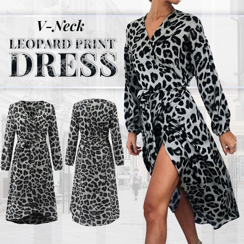 ✨V-Neck Leopard Print Dress-🌟Buy 2 Automatic 10% Off & Free Shipping🌟