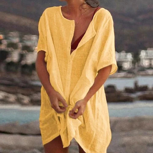 Women's Summer Cotton Casual Loose Short sleeve shirt