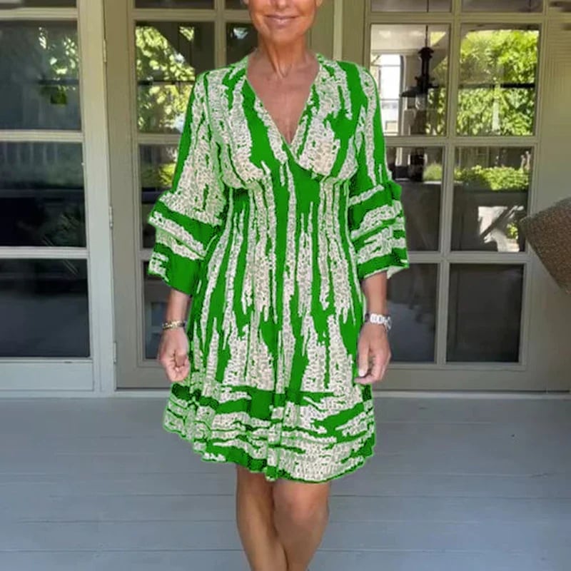 🔥HOT SALE 49% OFF🔥V Neck Three Quarter Sleeve Dress