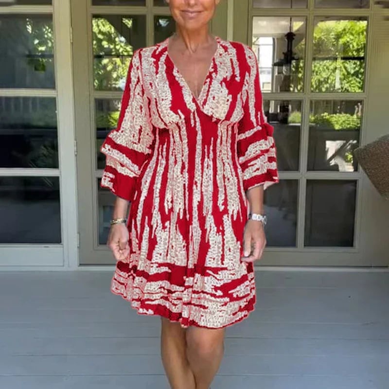 🔥HOT SALE 49% OFF🔥V Neck Three Quarter Sleeve Dress
