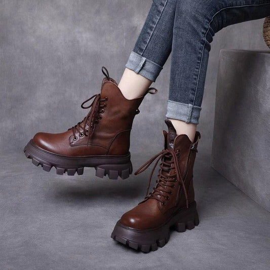 Great Gift! Women’s New Fashion Side-zip Thick Sole Boots
