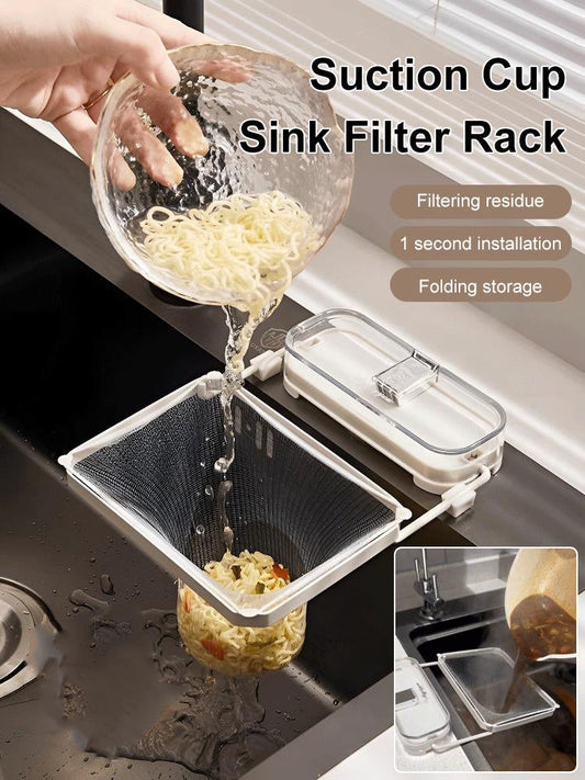 Suction Cup Sink Filter Rack