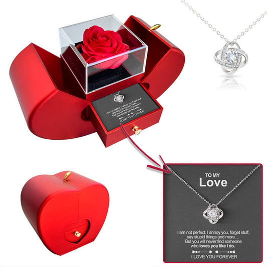 "To My Love " Necklace - With Real Rose - Gift for Her
