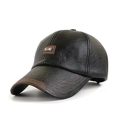 Men's PU Leather Peaked Cap